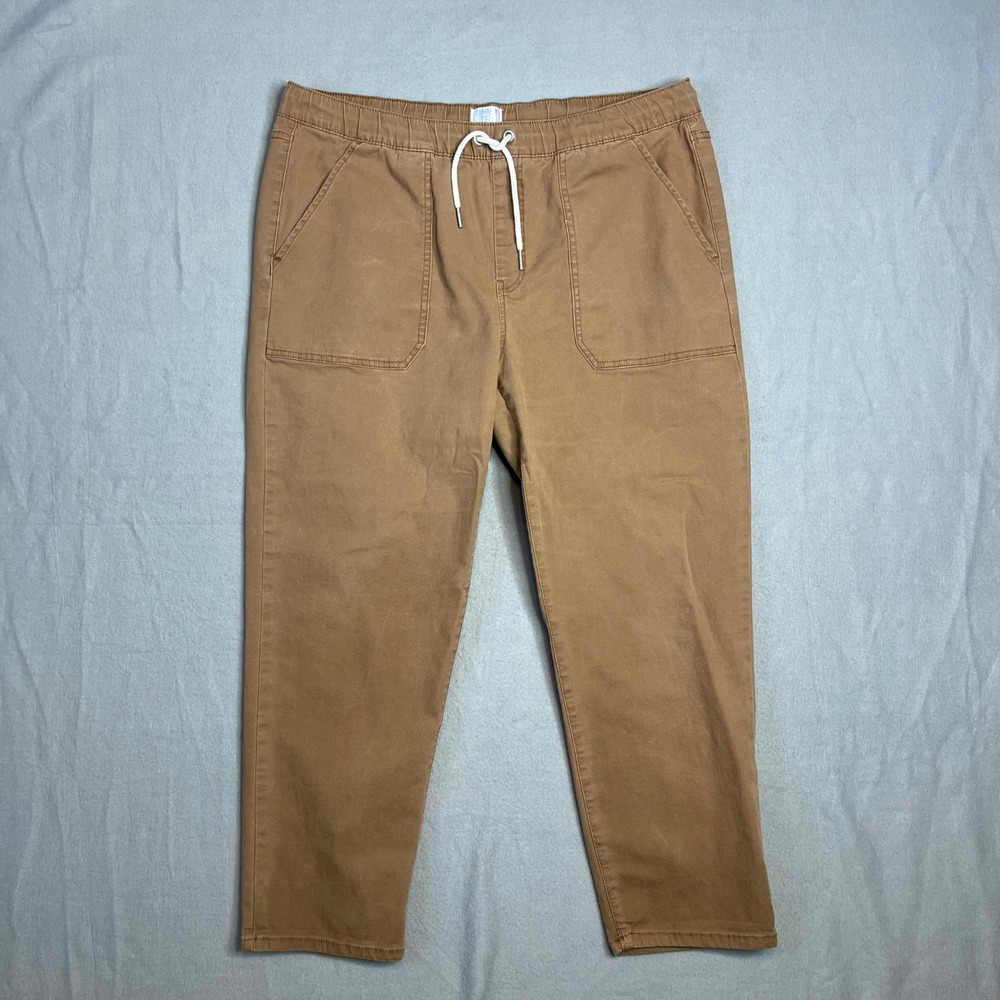 Time and Tru Utility Crop Pants Sz XL 6-18 Brown Pull On Tapered Gorpcore Earthy